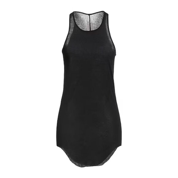 Rick Owens Womens Basic Ribbed Tank Top Black Viscose Size 4 Racerback - Picture 4 of 4